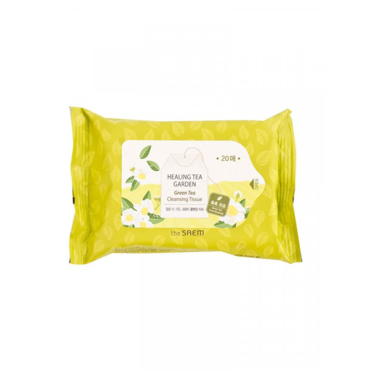 The Saem Healing Tea Garden Green Tea Cleansing Tissue Очищающие салфетки с экстрактом зеленого чая